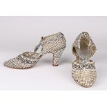 A pair of dazzling rhinestone encrusted dance shoes, late 1920s,