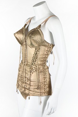 A fine Jean Paul Gaultier gold lamé stage ensemble designed for Madonna's 'Blond Ambition' tour,