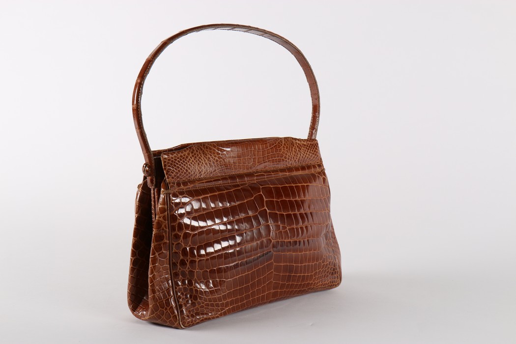 The Duchess of Windsor's brown alligator handbag, probably Ferest, 1950s, - Image 3 of 7