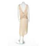 A Paquin couture ivory satin 'shawl effect' dress, Spring-Summer, 1928,