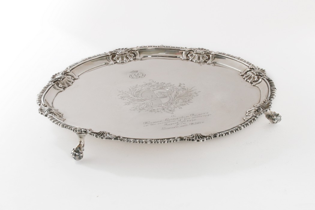 The engraved silver salver, - Image 10 of 16