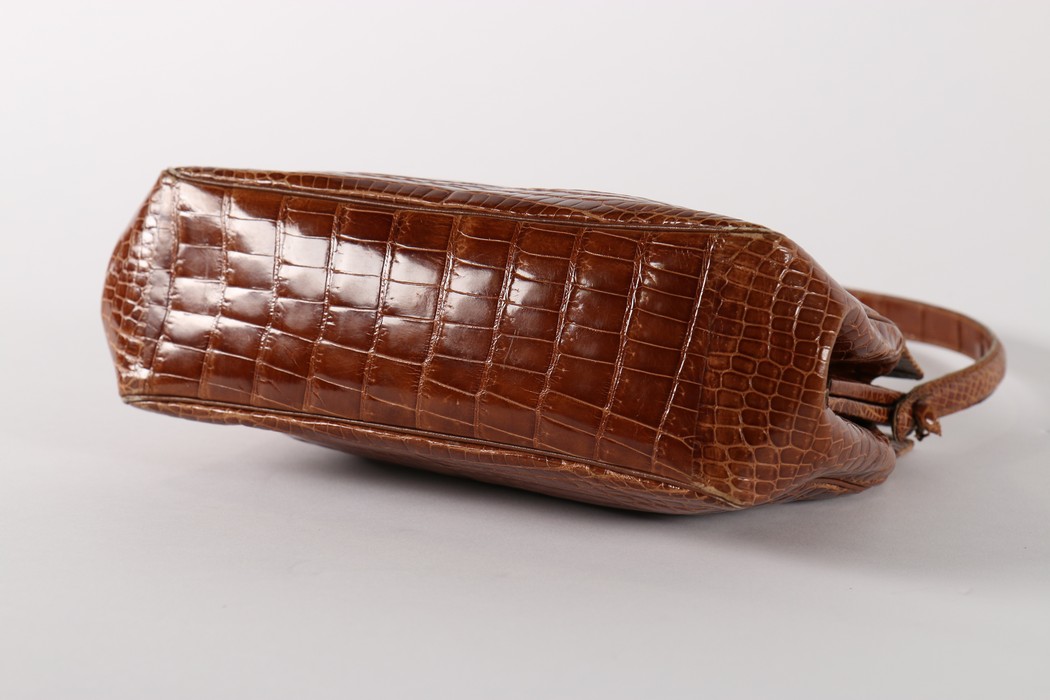 The Duchess of Windsor's brown alligator handbag, probably Ferest, 1950s, - Image 5 of 7