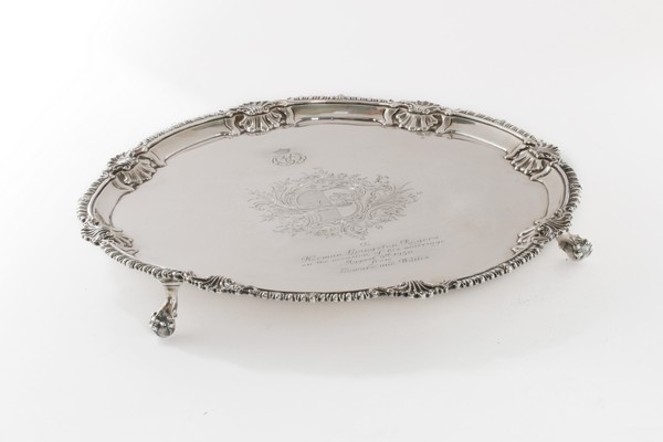 The engraved silver salver, - Image 9 of 16