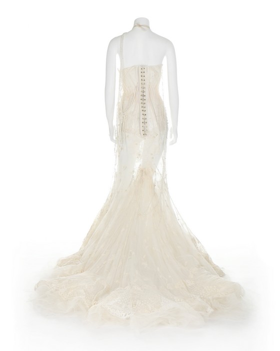 Björk's Alexander McQueen pearl beaded 'bridal' gown, made for the 'Pagan Poetry' video, 2001, - Image 10 of 18