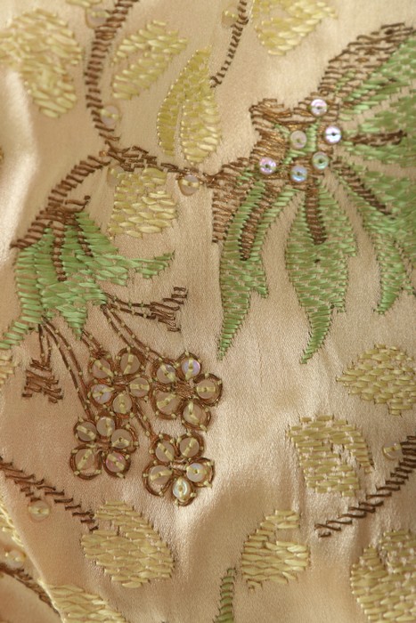 A Callot Soeurs embroidered ivory satin orientalist dress, circa 1926, un-labelled, - Image 6 of 7