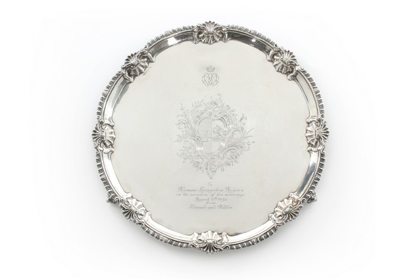 The engraved silver salver,