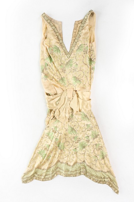 A Callot Soeurs embroidered ivory satin orientalist dress, circa 1926, un-labelled, - Image 2 of 7