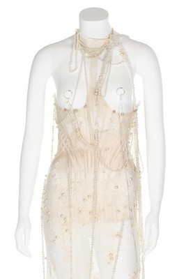 Björk's Alexander McQueen pearl beaded 'bridal' gown, made for the 'Pagan Poetry' video, 2001, - Image 13 of 18