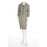 A Balenciaga couture grey tweed suit, 1959, Paris labelled and numbered 63040,