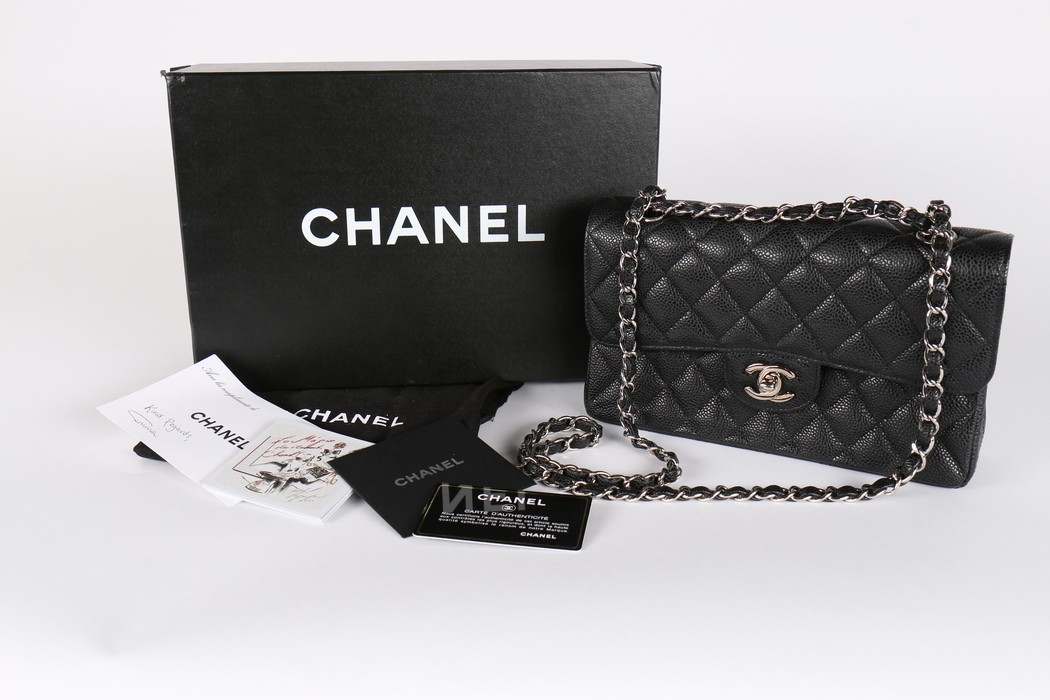 A Chanel quilted black caviar leather 2. - Image 2 of 9