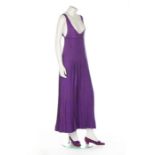 A Paul Poiret for Denise Poiret purple gabardine pinafore dress, model 'Eveque', circa 1908-11,