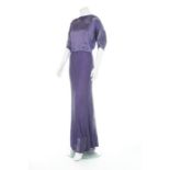 A rare Philippe & Gaston couture lavender embroidered lace bias-cut gown, circa 1930,