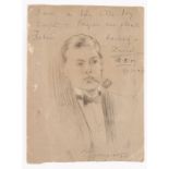 A pencil portrait of HRH Prince Edward, dated 18th May, 1919, signed Collings,