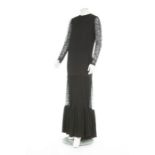 A Lanvin couture black crêpe and lace evening gown, Autumn-Winter, 1938-39,