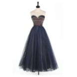 A Jacques Heim couture beaded tulle ball gown, circa 1955, labelled,