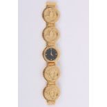 A Gianni Versace gold plated wrist watch, early 1990s, signed and numbered 733,