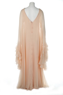 A Stavropoulos couture oyster chiffon kaftan, late 1960s-early 1970s, labelled, - Image 3 of 5