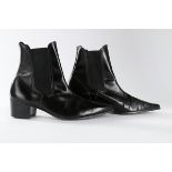 A pair of Denson black leather men's 'winkle-pickers', 1966, size 8,