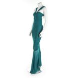 A Giorgio di Saint Angelo stretch jersey teal dress, 1984, labelled,