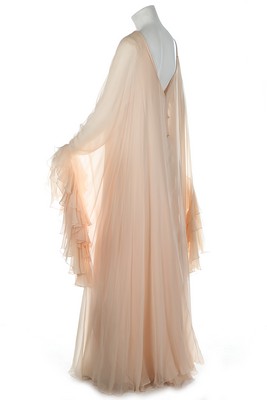 A Stavropoulos couture oyster chiffon kaftan, late 1960s-early 1970s, labelled, - Image 2 of 5