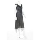 Two John Galliano for Dior black bias-cut dresses, circa 2000, Boutique labelled,