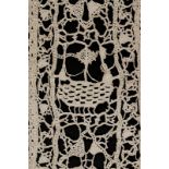 A panel of figurative reticella needlepoint lace, English, early 17th century,