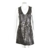 A Jean Muir black snakeskin mini dress, circa 1965, lycodonomorphus rufulus, labelled and size 12,