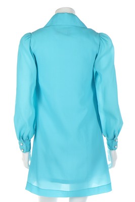 A Twiggy boutique duck-egg blue synthetic mini dress, 1967-1970, labelled, - Image 3 of 7