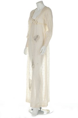 A Thea Porter embroidered white muslin dress, mid 1970s, labelled Thea Porter, London, - Image 2 of 8