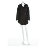 A good Azzedine Alaia black wool jacket, circa 1987, labelled, double-breasted with sharp,
