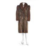 A Barth-Wind fox and musquash fur coat, 1980s, labelled and monogrammed 'Shosh',
