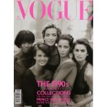 A complete run of British Vogue, 1990-99,