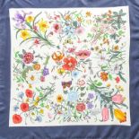 A group of silk scarves, mainly Hermès, nine including cockerel print, 'Armeria', 'Vieille Marine',