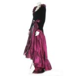 An Yves Saint Laurent Rive Gauche velvet and shot silk taffeta gown, 1980s, labelled and size 38,