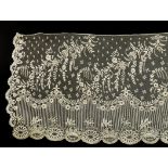 A Brussels mixed lace dress flounce, circa 1880,