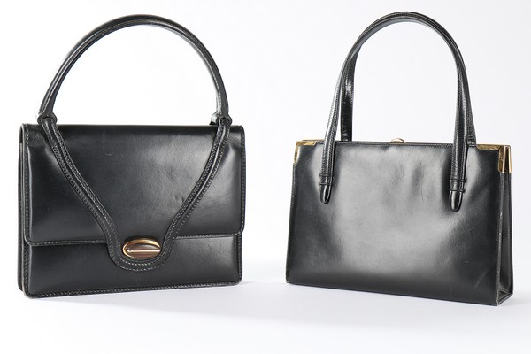 Three Gucci leather handbags, 1950s-60s, stamped to interiors,