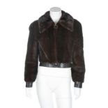 A dark brown mink bomber-style jacket, late 1960s,