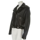 A Harley Davidson leather biker jacket, labelled, with western-style metal medallions,