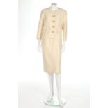 A Balenciaga couture ivory silk suit, circa 1962, Eisa labelled,