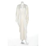 A Yuki for Rembrandt cream jersey kaftan-style evening gown, mid 1970s, labelled,