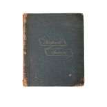 A needlework sample school book, 1892, inscribed 'A McDowell Training College, Warrington',