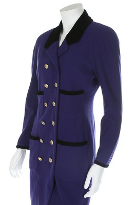 A Chanel boutique purple wool coat-dress, late 1980s, labelled and size 38, - Image 4 of 7