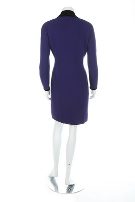 A Chanel boutique purple wool coat-dress, late 1980s, labelled and size 38, - Image 3 of 7