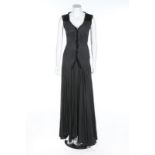 A Madame Gres black silk jersey evening gown, 1940s but with later alterations, un-labelled,