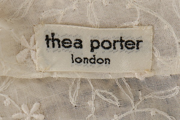 A Thea Porter embroidered white muslin dress, mid 1970s, labelled Thea Porter, London, - Image 8 of 8