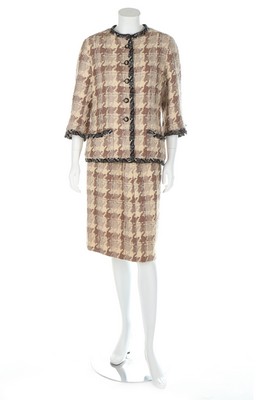 A Chanel couture checked wool suit, 1969, labelled and numbered 36641,