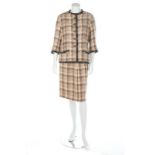 A Chanel couture checked wool suit, 1969, labelled and numbered 36641,