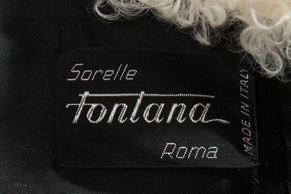 A Sorelle Fontana black wool and Persian lamb ensemble, late 1960s, labelled, - Image 7 of 7