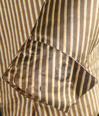 A striped satin tailcoat, circa 1790, with high stand collar, - Image 4 of 5