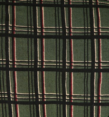 Princess Diana's Caroline Charles printed tartan wool day dress, worn to the Braemar Highland Games, - Image 5 of 9